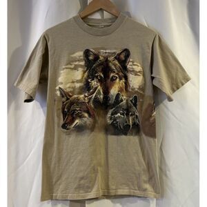 Vintage‎ Wolf Nature AOP Habitat Single Stitch T-shirt 1995